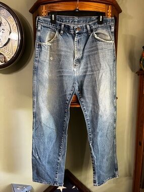 Vintage Rustler Worn Distressed 100% Cotton Denim Jeans 36x30